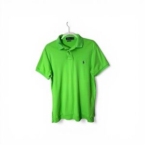 Polo Ralph Lauren Custom Fit Size M Lime Green Short Sleeve Polo 100% Cotton